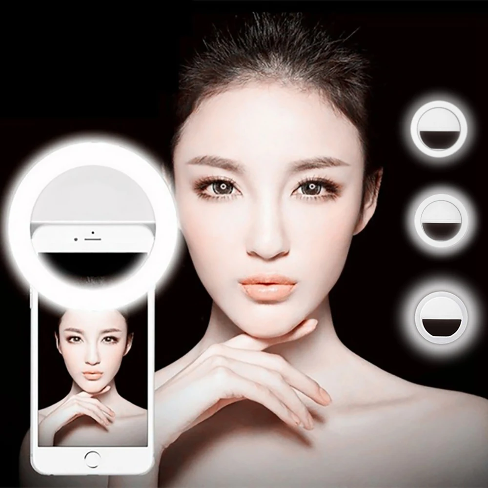 

Universal Selfie Lamp Mobile Phone Lens Portable Flash Ring 36 LEDS Luminous Ring Clip Light For iPhone 8 7 6 Plus Samsung