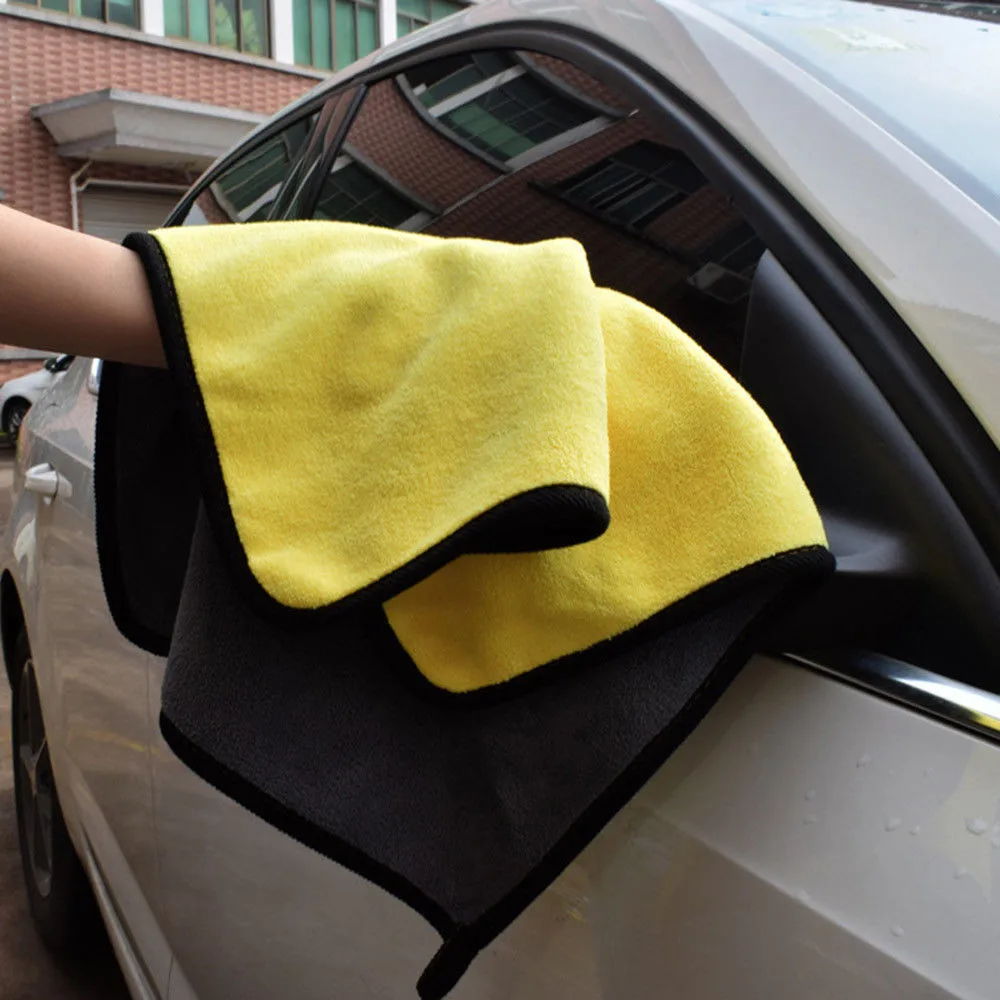 Ткань для мытья автомобиля полотенца для чистки из микрофибры коралловый бархат мягкий автомобильный абсорбент аксессуары Asecsorios De Carros# YL6 - Цвет: Цвет: желтый