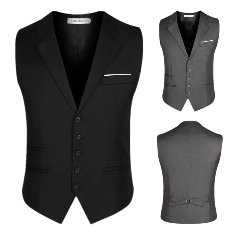 

2018 New Arrival Men waistcoat Smart Casual Solid Vest for Young men size S-6XL