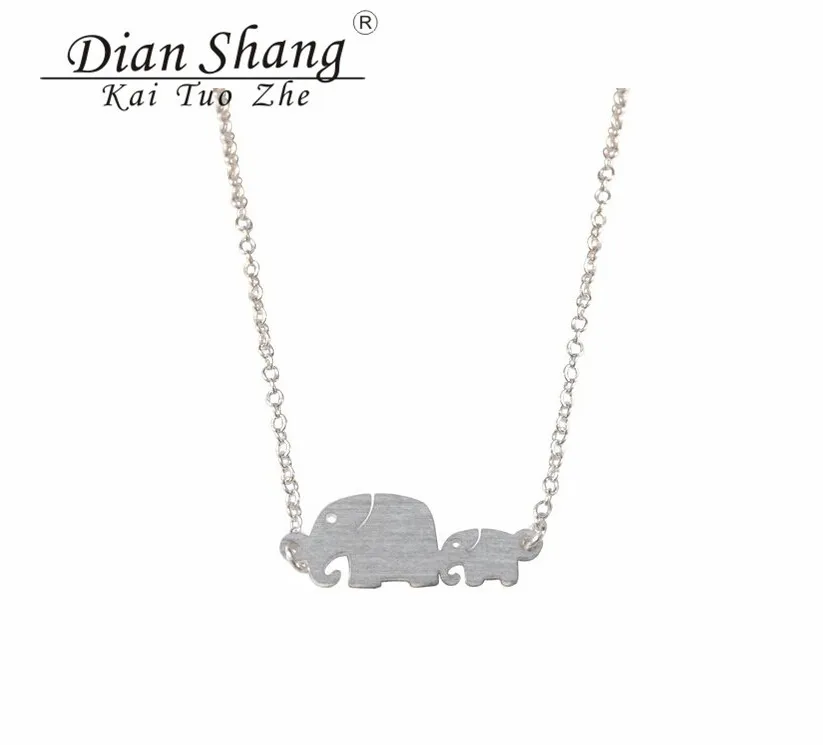 Dianshangkaituozhe Мама И Сын Слон Ожерелья Для Женщин Подвески Baby Shower Collier 2016 День