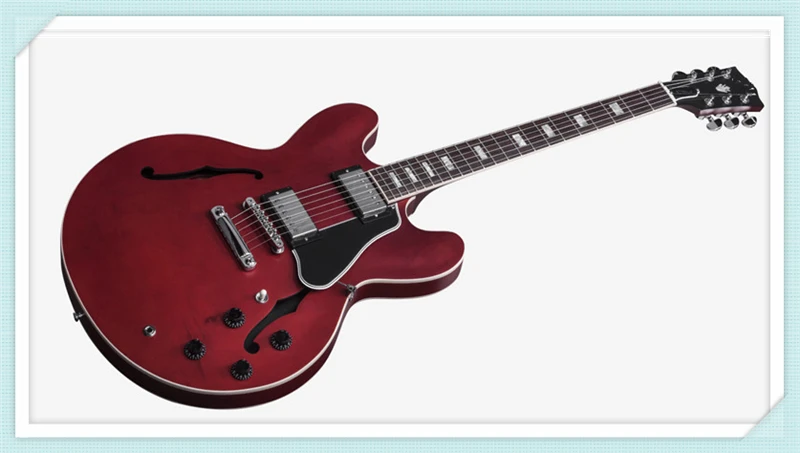 

New Arrival Matte Finish ES 335 Semi-hollow Electric Jazz Guitar White Block Inlay