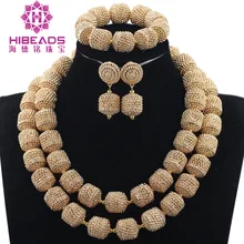 Амулеты 2 слоя Свадебные ювелирные изделия Аксессуары для невест золотистый металл со стразами Африканский комплект ювелирных изделий Воротник Ожерелье Набор WE061