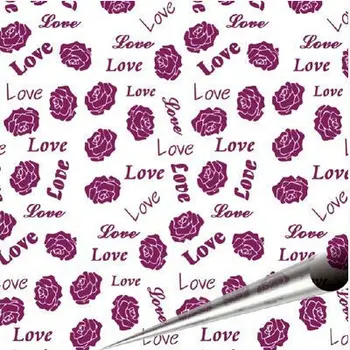 

Elegant Violet Rose Cheap Chocolate Transfer Sheet Heart Candy Cake Frosting Sheets Wholesale Mold Discount