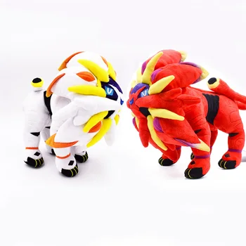 

2Styles New Arrival 2018 Red and White Solgaleo Stuffed Plush Toys For Children Doll 10" 25cm Kids Toys Gifts Free Shipping