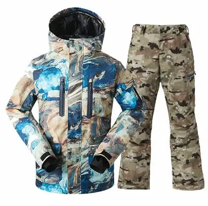 Сноуборд куртка+ Pantalones Masculina Nueva Gsou Hombres Traje de Impermeable al Aire Libre Deporte Campin - Цвет: color9