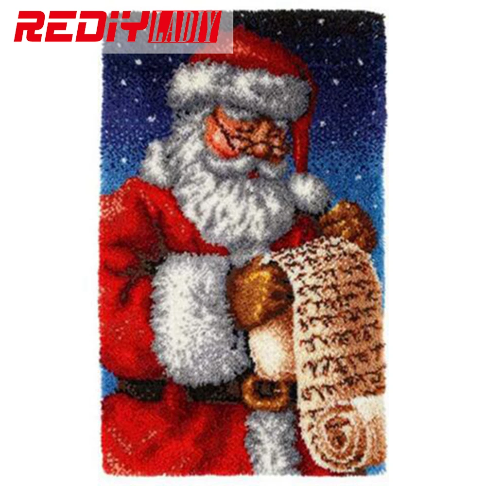 ^*Best Offers REDIY LADIY Latch Hook Rug Unfinished Yarn Embroidery Crocheting Cushion Wall Tapestry Floor Mat Santa Clause Carpet 110x70cm ^*Best Offers REDIY LADIY Latch Hook Rug Unfinished Yarn Embroidery Crocheting Cushion Wall Tapestry Floor Mat Santa Clause Carpet 110x70cm