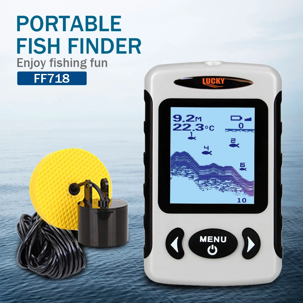 Lucky FF718 Portable Fish Finder Wired Sonar Sensor Transducer Detector