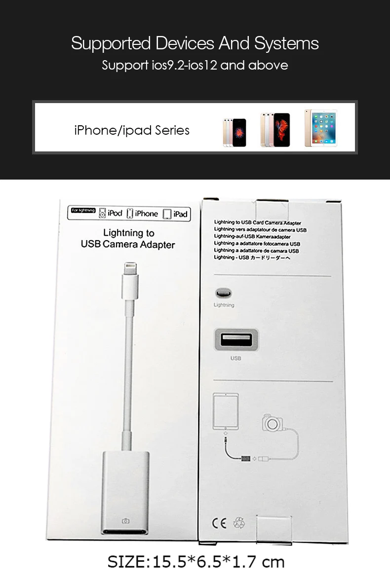 UTHAI C37 Lightning-USB адаптер для Iphone Ipad USB конвертер для камеры для чтения карт Lightning USB разъем