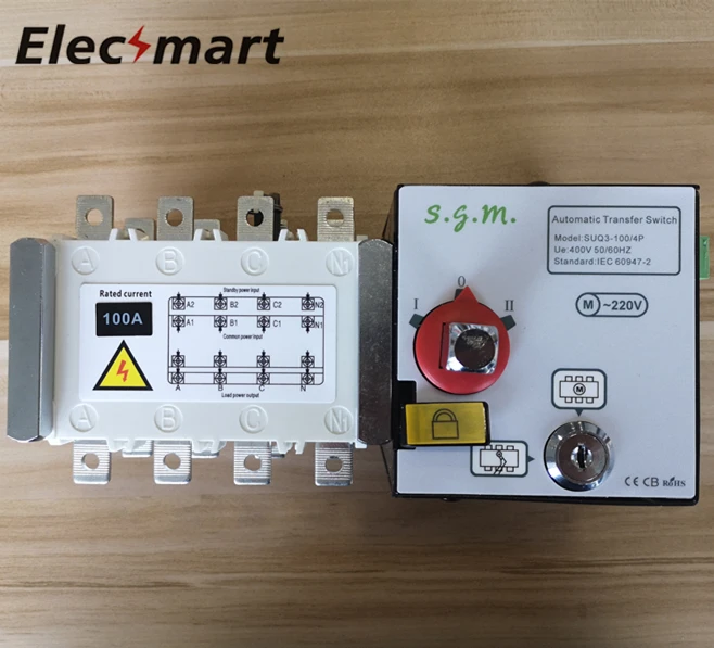 

4P 100A ATS Operating 380V Control 220V Isolation type Dual Power Automatic transfer switch 2 in 2 out