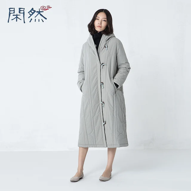 Best price at $132 Cheap XianRan Design Of Inner Zipper And Wooden Buttons Long Down Cotton Parka Wadded Jackets Thickening Outerwear For Girls Hooded