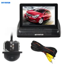 DIYSECUR Wired 4.3 Inch Car Reversing Camera Kit Backup Car Monitor LCD Display Car Rear View Camera Parking System Kit