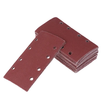

50pcs Sandpaper Assorted Durable Premium 8 Holes Square Sandpaper for Wood Furniture Finishing Turning