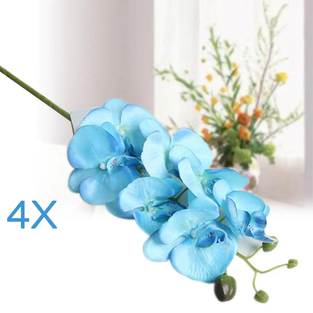 4x Artificial Butterfly Orchid Flower Bouquet Phalaenopsis Wedding