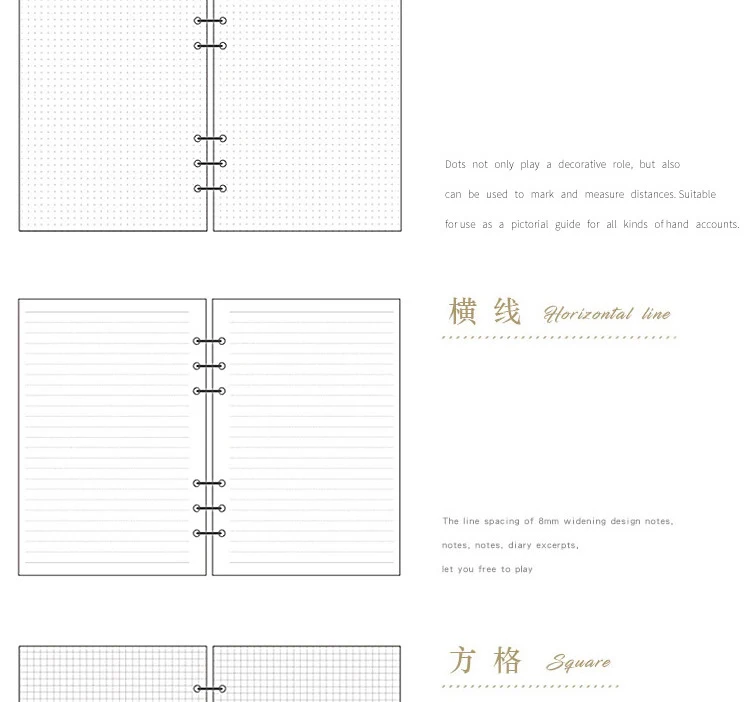 45 листов, высокое качество, записная книжка A5/A6, вставка, заправка, 6 отверстий, винтовая бумага, записная книжка, дневник, план, внутренняя основная бумага