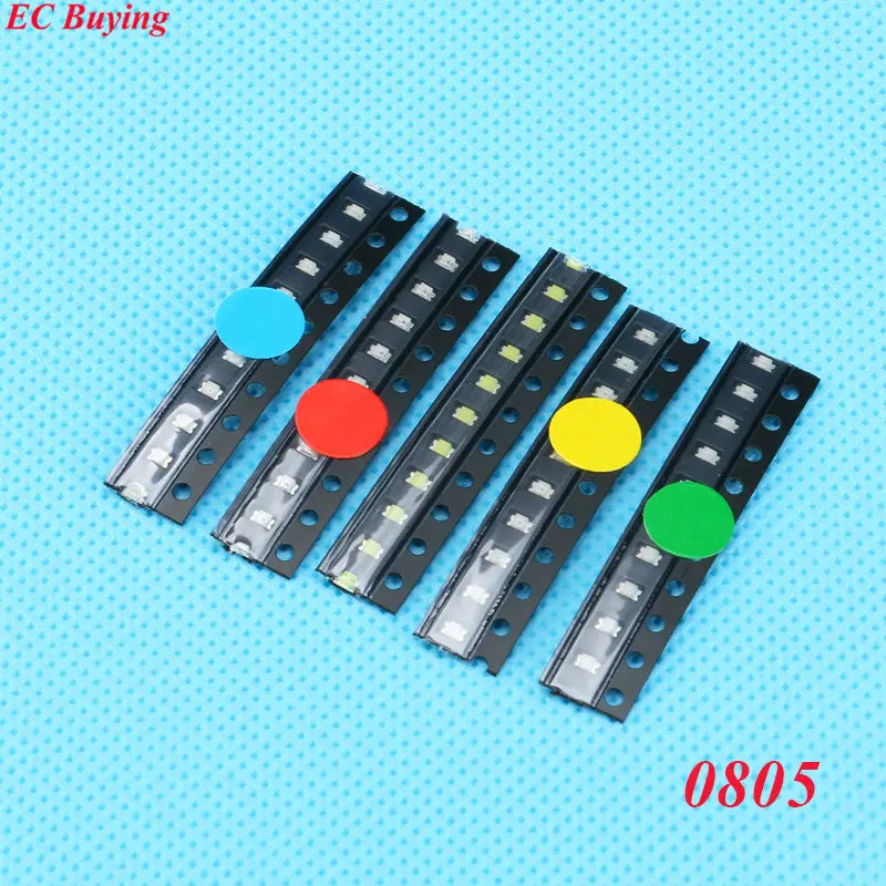 5 colors*10pcs=50PCS 0805 Surface Mount LED Diode Light Emitting Diodes