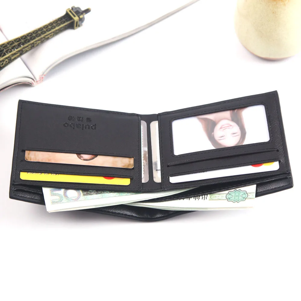 

Luxury brand Short Cartoon eye wallet Men's purse PU leather Thin man's thin Clutch Business card holder credit card Coin purse
