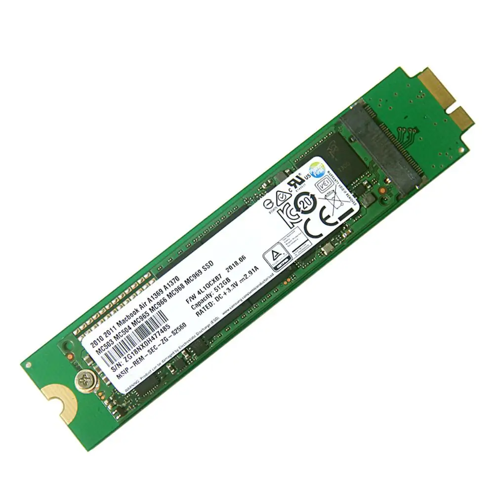 2010 2011 Apple Macbook Air A1369 A1370 SSD 512 Гб Твердотельный накопитель|Внутренние твердотельные