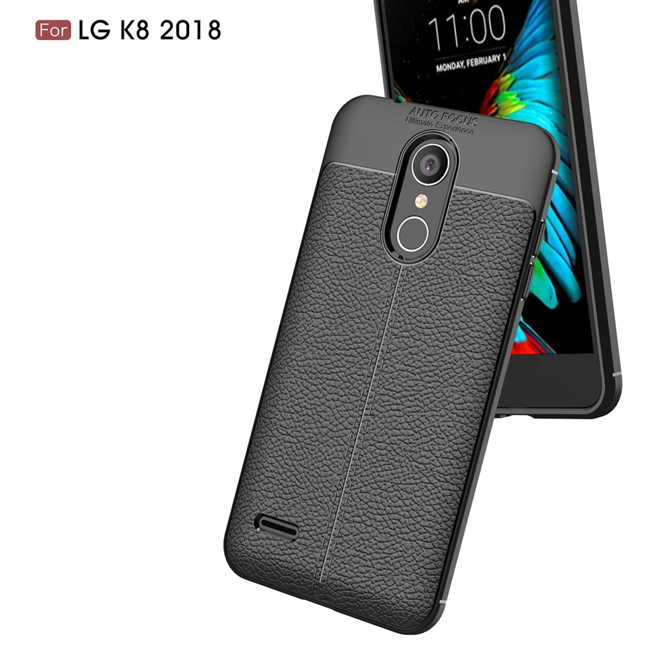 REAOOM Litchi pattern Case for LG K8 2018 Cover Full Protected Coque for LG G7 G6 Soft TPU Fitted Case for Q7 Q6 Business Cover (6)