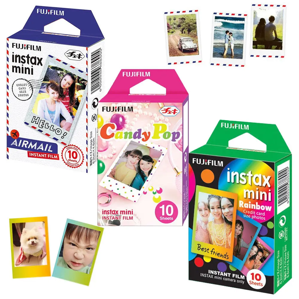 Fujifilm Instax Mini Rainbow Airmail Candy Pop 30 листов фотобумаги для 11 8 9 25 50 мгновенная пленка