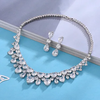 

Fashion trendy african jewelry set for Wedding drop earring necklace pendant women jewelry party gifts J4783