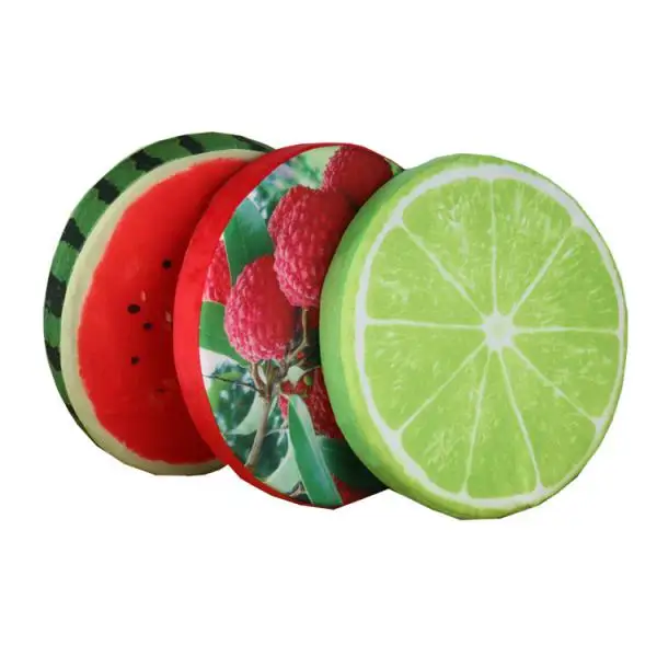 Fruit Print Cushion Chair Car Seat Back Pad Sofa Throw Pillow - Orange