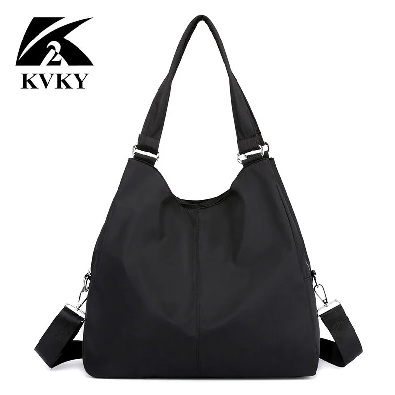 Популярная женская сумка, повседневная большая сумка на плечо, нейлоновая сумка-тоут от известного бренда, фиолетовые сумки для мам, сумки для покупок, водонепроницаемые сумки черного цвета