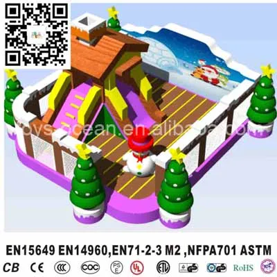 

Popular Santa Claus Fun City, Inflatable Christmas Playground For Kids