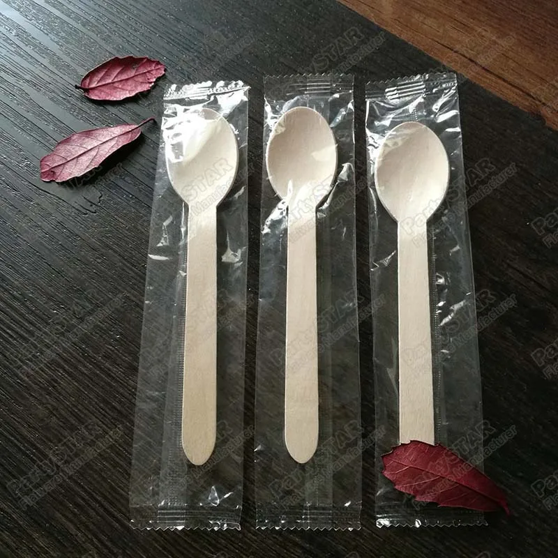 18326 6inches 16cm Disposable wooden spoon individual packing separate