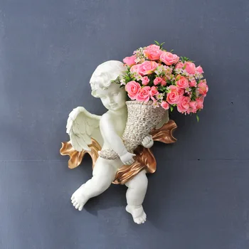 

European Angel wall hangings wall mural decorations Home Furnishing stereo living room wall flower pendant