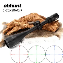 Охота ohhunt 5-телескоп 20 x 50 оптика AOIR прицелы половиной мил дот Р/Г/Б подсвеченные башенки прицела блокировки сброс полный размер прицел 