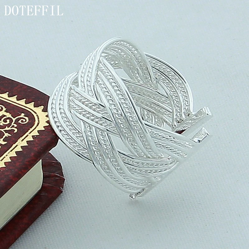 DOTEFFIL серебро 925 пробы фотоэлемент Открытое кольцо для женщин свадебная помолвка