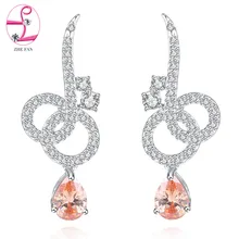 ZHE VENTILADOR Negro Verde Rojo AAA Cubic Zirconia Piedra Piercing Cuelga Los Pendientes de Gota Para Las Mujeres Del Partido de Lujo de La Joyería Larga Pendiente