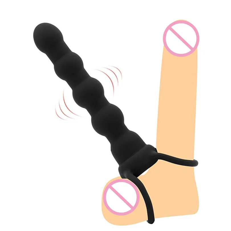 Vibrating Double Penetration Strapon Dildo Silicone Strap On butt Plug Sensuality Stick Anal Masturbator Clitoral for Women #F |