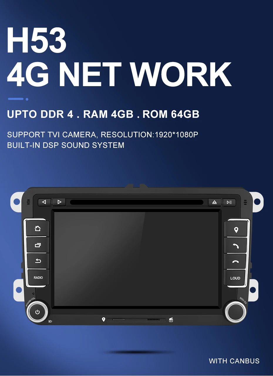 Clearance Isudar H53 Car Multimedia 2 Din Auto Radio GPS Android 4G For VW/Volkswagen/POLO/Golf/Skoda/Octavia/Seat/Leon RAM 4GB DVD Player 2