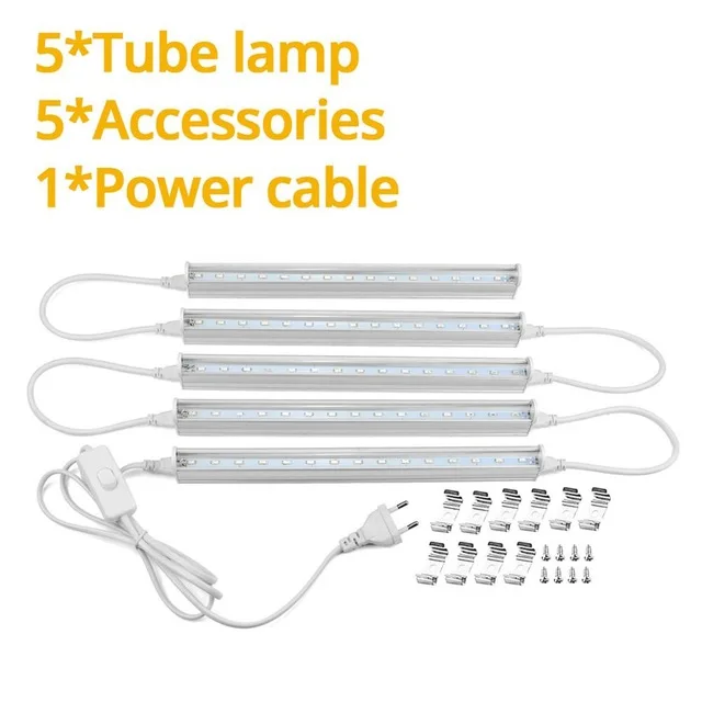 29 см полный спектр светать T5 светодиодный лампада Крытый цветок Проращивание семян палатка завод лампа 110 В 220 В ИК УФ Гидропоника системы - Испускаемый цвет: 5Pcs