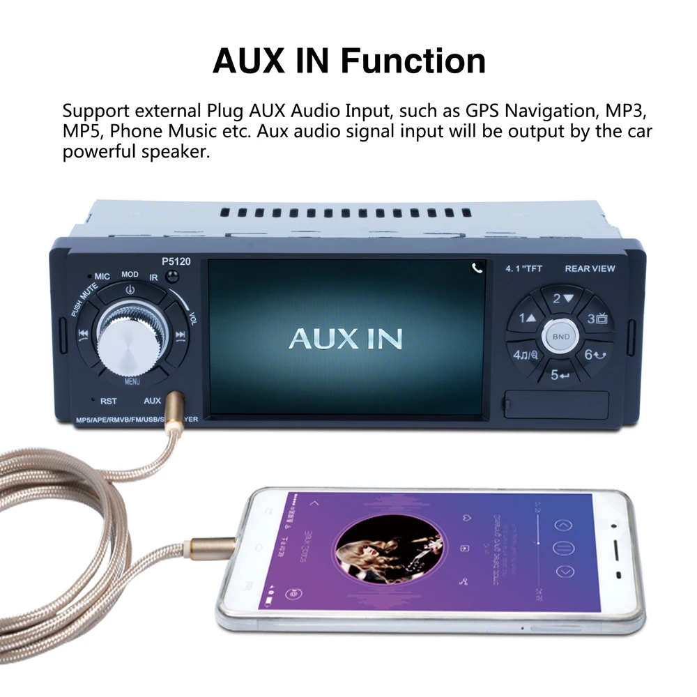 Автомагнитола AMPrime 1Din 4 1 дюйма Bluetooth мультимедийный плеер din автомобильная