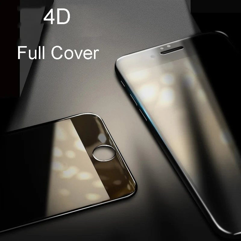 4D изогнутое закаленное стекло полное покрытие экрана протектор для Apple iphone 7 7plus 6 6S 6Plus 8 Plus для iphone X 4D закаленное стекло