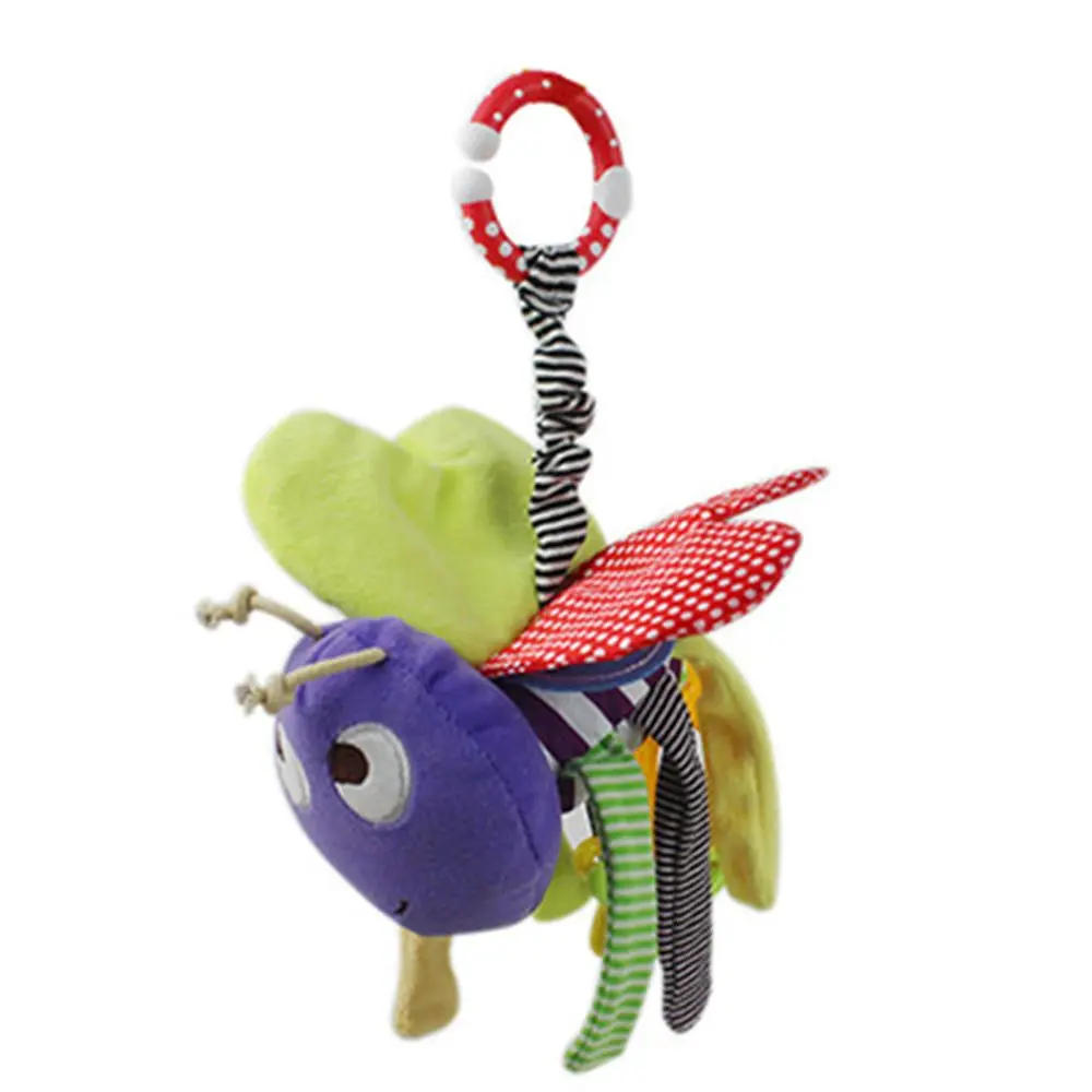 

Cartoon Animal Toy Bee Shape Hand Shaking Baby Bed Bell Rattles Baby Early Educational Toy for Kids Gift