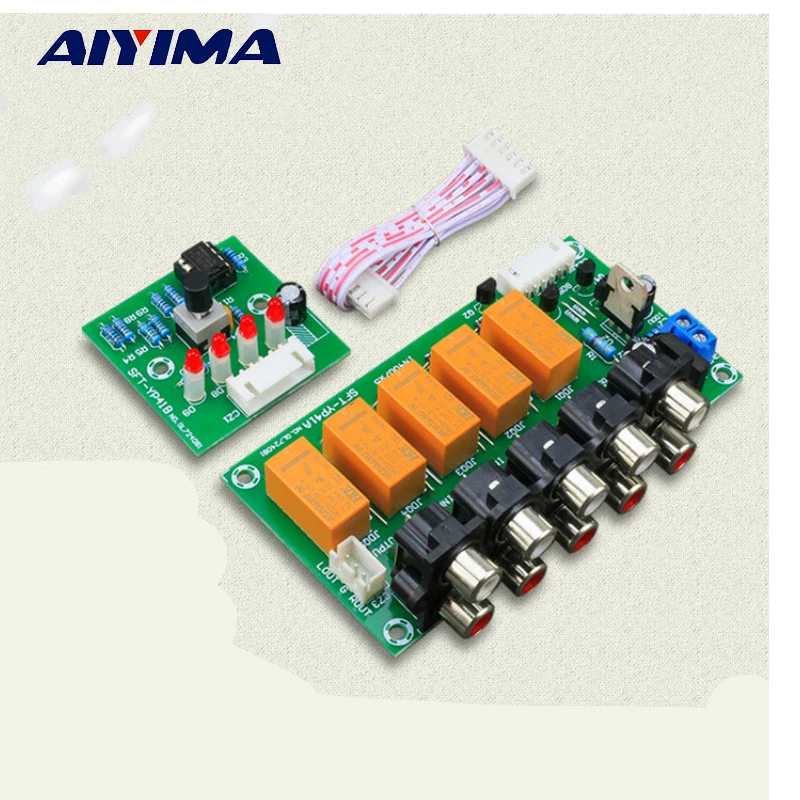 

AIYIMA Amplifier Four Way HIFI Audio Switch Board Relay Control Select Amplifiers Board Amplificador Home Theater Sound System