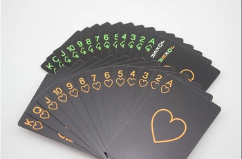 

novelty pure black glow in the dark noctilucent poker cards night luminous playing card as collection special poker set