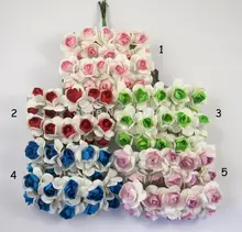 ¡Venta! Lucia manualidades 20 unids/lote ramo de flores de papel/Scrapbooking artificial rose flores boda favor A0201