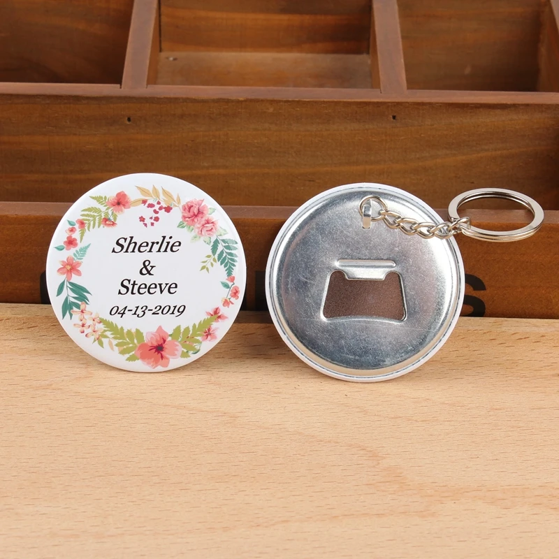 

50pcs Personalized Wedding Favors And Gifts Bottle Opener & Keychain Wedding Gifts For Guests Engagement Wedding Souvenirs
