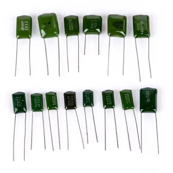 

180pcs/lot Polyester Film Capacitor Assorted Kit 2A104J 2A332J 2A472J 2A103J 2A333J 2A473J 2A563J 2A223J Capacitors Set Pack