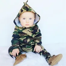 Лидер продаж; красивый камуфляжный комбинезон с капюшоном для новорожденных мальчиков и девочек; комбинезон; одежда; Прямая поставка; ST01