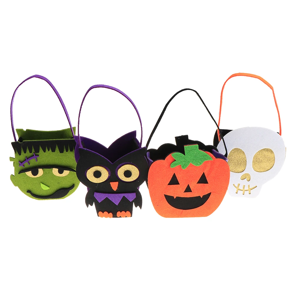 Best Halloween Pumpkin Owl Skull Bag  Fashion Design Cotton Canvas Wholesale Halloween Handbag Halloween Tote Bag