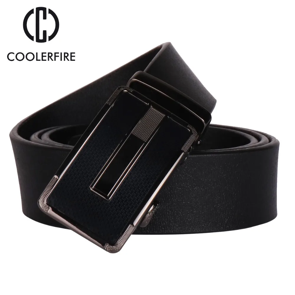 

COOLERFIRE New fashion mens belt top cow genuine leather automatic buckle belts for men causal strap ceinture homme ZD067