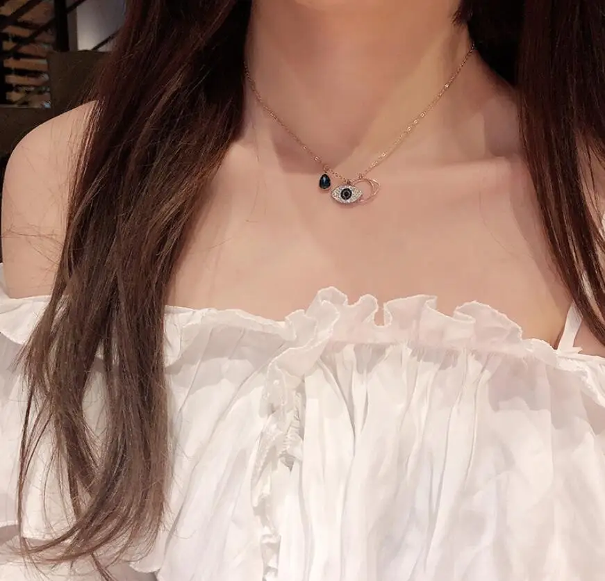 钛钢不掉色锁骨链四叶草项链女森系潮74
