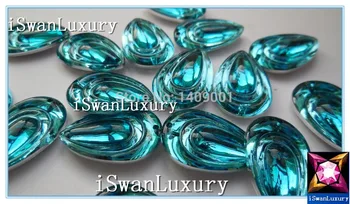 

Boutique 18x26mm Droplet Sky Blue Fashion Crystal Strass Stone Sew-on For Sewing Rhinestones Accessories Charms Designer Diy