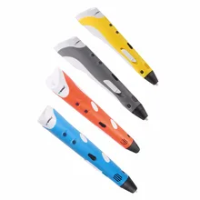 Myriwell Blue Color 3D Pen Smart Printing Light Orange Pens With 1 75mm ABS Filament Adapter