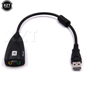 

1pc 3.5mm USB To 3DCH Virtual Channel Sound Track External USB Sound Card 5HV2 7.1 Audio Adapter Headset Microphone for Lap